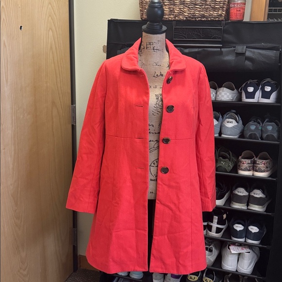 EUC J. Crew striking coral color, flawless coat. Medium thickness. Women’s Sz 10 - Picture 11 of 16